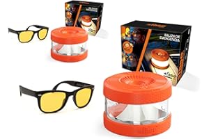 FASE - Baliza v16 Homologada DGT - Pack 2 Unidades - Incluye Gafas de Conducción Nocturna - APP Incluida - Luz de Emergencia con Geolocalizador - Proporciona Geolocalización a la DGT - Color Naranja