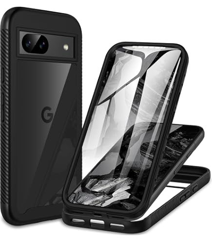 Togestar Custodia Google Pixel 8A Con Pellicola Protettiva - Antiurto 360° - Paraurti Nero