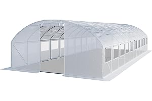 TOOLPORT Invernadero túnel Invernadero Jardín para Plantas con Ventanas 4x10m - Lona de PE 180g/m² Blanco Transparent
