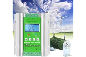 SAIYERUS 14000W Wind Solar Hybrid Charge Controller, MPPT, 12V 24V 48V, LCD Energy Charge Controller, 6000W Wind 8000W PV Solar, for Wind Turbine, Solar Panel, Wind Solar Supplementary Systems,DC 24V/48V