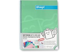 Mr. Wonderful - Quaderno A4 Verde - 240 pagine con quadretti microperforati - Copertina extra rigida - Rilegatura a spirale - Adesivi inclusi