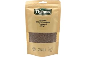 Organic Brown Flaxseed High Fiber, Omega-3s, Non-GMO, 100% Natural, Vegan, No Additives or Preservatives, Superfood – Thames Organic 500g