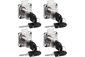 Tanice 4 Pack Furniture Lock Zinc Alloy Cam Security Lock Keyed Alike Cylinder Cupboard Drawer Lock with 8 Keys for Door Cabinet Mailbox Drawer Cupboard Household Office