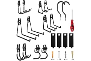 salipt Ganchos de garaje, 19 Piezas Gancho multiusos, Estantería de pared para Colgar Herramientas y Organizar el Almacenamiento de Garaje, Gancho multiusos, Diseño Antideslizante