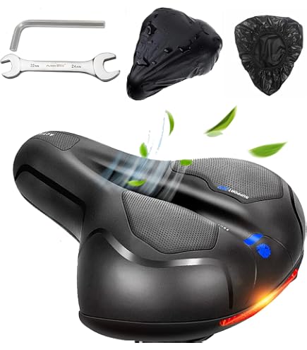 Selle De Vélo Ergonomique En Mousse Mémoire - Confort Absorbant - Design Creux Avec Housse De Pluie