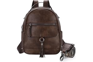 Chase Chic Mały plecak damski, skórzane plecaki damskie, plecaki szkolne z odpinanym paskiem gitarowym