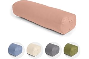 Vedara® Yoga Bolster AKAMA – Yogakissen mit Kapokfüllung für Yin Yoga – Rechteckig – Waschbarer Bezug aus 100% robuster Baumwolle – Großes Yogakissen für Restorative Yoga