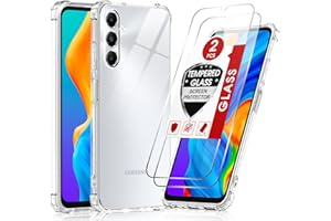 LeYi Coque pour Samsung Galaxy A05s 4G avec 2 Verre Trempé Vitre Protection, Etui Ultra Mince Housse Silicone Souple Bumper Antichoc avec Coins Renforcés pour Samsung Galaxy A 05s 4G, Trasparente