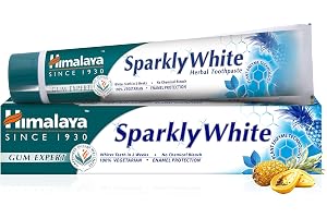 Himalaya Herbals Sparkly White Herbal Vegetarian Toothpaste for whitening teeth with advanced plague removal