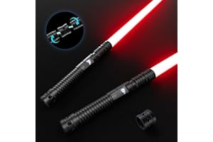 Smautop Lightsaber for Kids and Adults 2-in-1 RGB 11 Color USB Rechargeable Black Metal Handle Sword, Lightsaber 2er Suitable for Halloween Christmas Cosplay, 11rgb Black