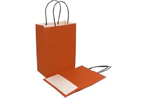 MATISSA Confezione da 6 sacchetti verticali in carta da regalo, 21 x 15 x 8 cm (arancione)