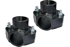 AERZETIX - C51884 - Juego de 2 - Collarín de Toma para tuberías Ø40 - Rosca 1'' - con 2 Pernos - Abrazadera de derivación para Tubos Secundarios