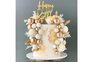 Ptyism 50 Pcs Boho Cake Decorations - Boho Cake Balls & Toppers for Birthdays, Bohemian Celebrations, Christenings & More