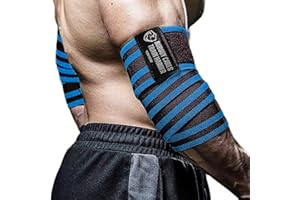 TAVIEW Coderas para Levantamiento de Pesas (1 par), Soporte elástico de Codo de 120cm y Levantamiento de Pesas de compresión, Fitness, Entrenamiento Cruzado y Entrenamiento de gimnasi
