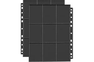 PESLNG Manicotti per carte collezionabili, Nero 40 pagine 720 manicotti per carte collezionabili per cartelle di dimensioni standard, fogli trasparenti neri per una varietà di raccoglitori ad anelli