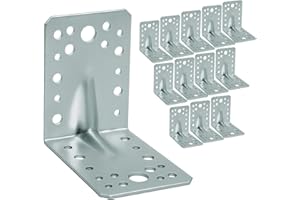 OMIDEAS 12 x Squadretta di Giunzione Angolare ( 90 x 90 x 65 x 2.5 ) Squadretta Rinforzata Zincate