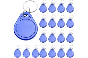 CDIYTOOL 13.56MHz Rewritable UID Keyfobs, 100pcs Mi-Fare 1K S50 RFID Cards Token NFC Tag Copy Fobs, 13.56MHz ABS Access Control Door Card, Block 0 Sector, Comply ISO 14443A (Blue)