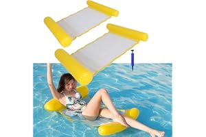 UPSTARTECH Hamaca Flotante Piscina 2Pcs Silla Inflable de flotación de la Silla de la balsa del reclinable de la Hamaca de la Cama del Agua para el Partido de la Piscina Playa con Bomba de Aire,130 * 73 cm