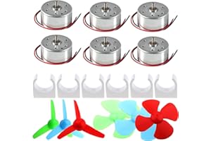 RUNCCI-YUN 6 Set kit motori dc Mini,1.5V-3V-4.5V-6V-9V con Mini Ventilatore Foglia e Supporto Motore in plastica 6500 RPM Per Esperimento DIY Fisica Educativa Fai Da Te