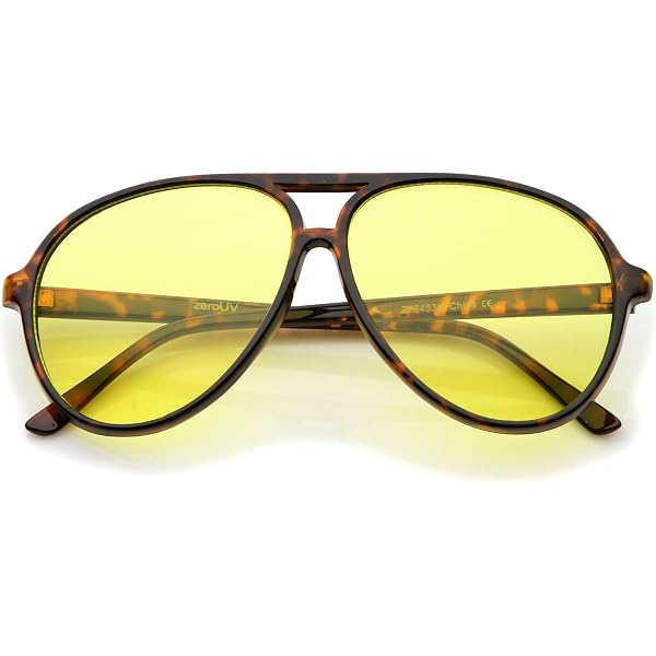 ZeroUV Men's Classic Horn Rim Glasses - Cool White Frame With Reflective Color Mirror Lenses - View #4