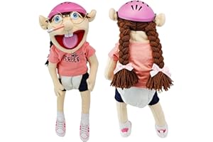 LORGL Jeffy Feebee Puppet Plush SML Toy, Funny Hand Puppets Doll Toy With Working Mouth, silly Small Puppets For Kids Gift For Birthday Christmas Halloween (Feebee)