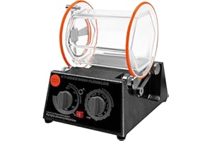 RIBASUBB 60W Rotary Tumbler Oberflächenpolierer, Poliertrommel Poliermaschine Schmuck Poliergerät Kugelmühle Polisher 3KG 4 Geschwindigkeitssteuerung mit Timer