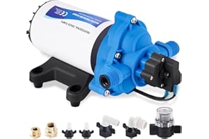 YUCHENGTECH Bomba de Membrana Autocebante 220V AC Bomba de Agua a Presión, 88W, 11.3 Lpm/min, 45 Psi/3.1 Bar Bomba de Agua Automática para Casa, Ducha, Jardín, RV Grifos