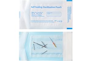 Annhua 3.5 X 6.5 Self Sterilization Pouches for Dental Offices, 100 Pcs Self Seal Sterilizer Bags Pouch - Blue