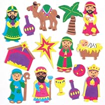 Baker Ross Weihnachts-Aufkleber 96 Stück – Glitzernde Moosgummi-Sticker Zum Basteln & Dekorieren