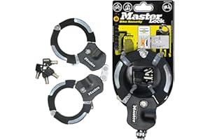 Master Lock Antivol Trottinette Certifié et Breveté, 36 cm, idéal pour trotinette électrique, vélo électrique, poussettes, menotte antivol