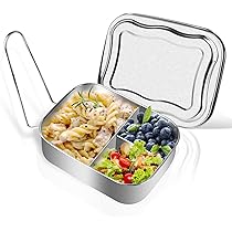 Porta Pranzo In Acciaio Inox 850ml - 2 Scomparti Rimovibili, Senza BPA