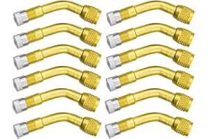 DWEEKIY Extensión de válvula de ángulo de 135° – 12 unidades de extensión de válvula de latón para atornillar a la válvula – 135° – Atornillar el adaptador en la válvula
