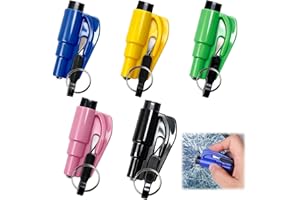 GRIPITI Safe Pro X Car Window Breaker 5 Pcs, 2 In 1 Car Glass Breaker Portable Window Breaker Seatbelt Cutter Car Escape Tool Car Emergency Safety Hammer Women Self Defence Safety Keychain for All Cars