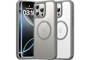 TAURI 3 w 1 do iPhone 16 Pro Etui 6.3" z 2 Sztuki Szkło Hartowane Ochraniacz Ekranu, Kompatybilny z MagSafe, Nieżółknącą Odporny na Magnetyczna Obudowy - Tytanu