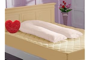 Comfort Collections U Shaped Pillow Case Cover Maternity Nursing Pregnancy Full Body Big Bolster Pillow Case Cover (CREAM 9FT U COVER ONLY)