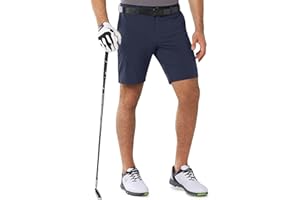 Outdoor Ventures Men's Golf Shorts 9'' UPF 50+ Bermuda Shorts 4-Way Stretch Lightweight Quick-Drying Shorts with 3 Tee-Holders and 4 Pockets for Golfing