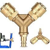 TIDEVAN Compressed Air Distributor, Brass Compressed Air Distributor NW 7.2 Air Switch 1/4 Male Plug Nipple Compressed Air Ho