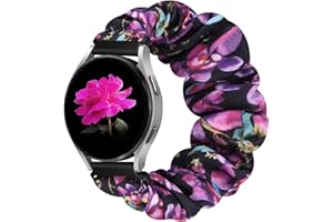 YCHDDER 20mm Elastic Scrunchie Watch Straps Compatible with Samsung Galaxy Watch 7/6/5/4/FE 40mm 44mm/Watch 6/4 Classic 43mm 47mm 42mm 46mm/5 Pro/Vivoactive 5/Vivoactive 3/Venu/Venu 2 Plus Women Girls