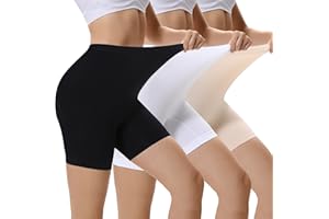 EKSHER Spodenki rowerowe damskie, krótkie legginsy, wysoka talia, spódnica, nieprzejrzyste, szorty, odporne na otarcia, 3 sztuki w opakowaniu