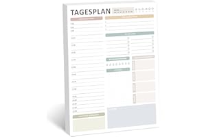 ‎BIROYAL BIROYAL A4 Tagesplaner Block ohne festes Datum, 50 Seiten | Zeitmanagement und Gesundheitstracking für den Alltag | To Do Liste Block | Home Office Gadget, Büro Organisation, ADHS Planer Erwachsene
