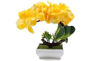 jinminamz Planta Artificial en Maceta, Flores Artificiales bonsái, de plástico, pequeñas Plantas Decorativas, Ideal para Oficina, jardín, balcón, decoración de Mesa y decoración Exterior, Regalo