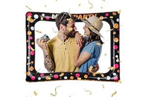 Bezavea Photo Booth Frame Inflatable Selfie Frames for Props Birthday Wedding Baby Shower New Year Party Accessories 65x78cm, (301-11801)