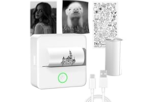 YivnuioL Mini Portable Printer, Small Wireless Printer, Compact Bluetooth Wireless Portable Mobile Printer, Thermal Printer Compatible with iOS Android for Study,Picture,Note,Gift,Journal