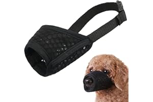 Mayerzon Bozal de Malla Suave para Cachorros, Perros pequeños, medianos y Grandes, Chihuahua, caniche, Beagle, teckel, Corgi, Labrador, para morder, Masticar, Aseo, Deja Beber jadeando, XS, Negro