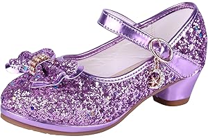 AQIYI Mädchen Prinzessin Schuhe Kinder Party Glitzer Pumps Hochzeitskleid Schuhe Mädchen Mary Jane Tanzschuhe