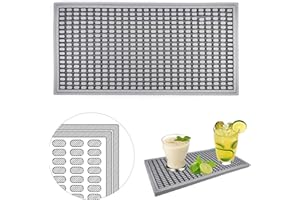 Jastown Tappetino Macchina Caffe 15x30 cm, Tappetino Antiscivolo Silicone,Tappetino Cocktail,Accessori per Baristi, Tappetino Versatile per Cucina, Bancone Bar, Sottobicchiere da Scrivania (Grigio)