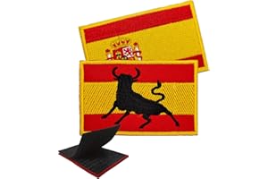 TARIFA UNITED Spanish Flag Patches Set of 2 Patches Spain Hook and Loop Jackets Patch Backpacks Uniforms Spain for Clothing Accessories