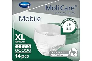 MoliCare Premium Mobile Mutandine Monouso per l'Incontinenza, Protezione Discreta per Donne e Uomini, Pannoloni per Anziani, 5 Gocce, Taglia XL, 14 pezzi
