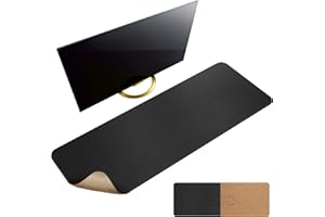 MAIDERN Tappetino Scrivania pelle in Sughero,120x40cm sottomano scrivania bifacciale,Tappetino per Mouse impermeabile e antiscivolo ，per Casa/Ufficio(Nero)