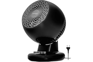 Iris Ohyama Woozoo, 13m², Ventilator, Schwarz, 3 Geschwindigkeiten, Oszillierend, leise, Table Fan, Tischventilator, Lüfter, Bodenventilator, tragbarer, Portable, Cooling, Desk Fan, PCF-M15